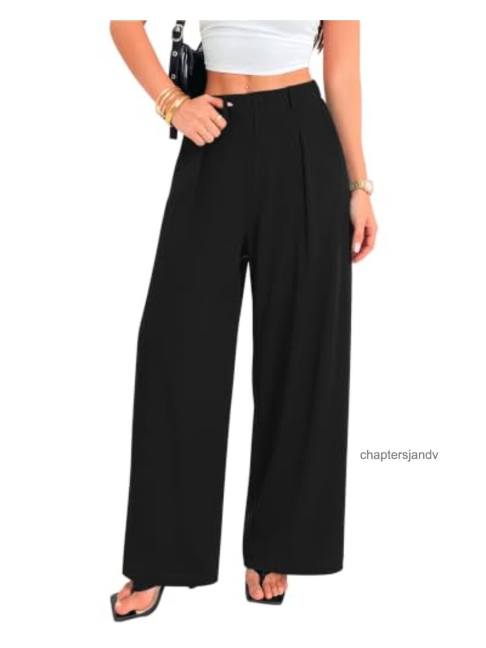 MOLERANI Women's Wide Leg Pull-On Dress Pants Waffle Trousers